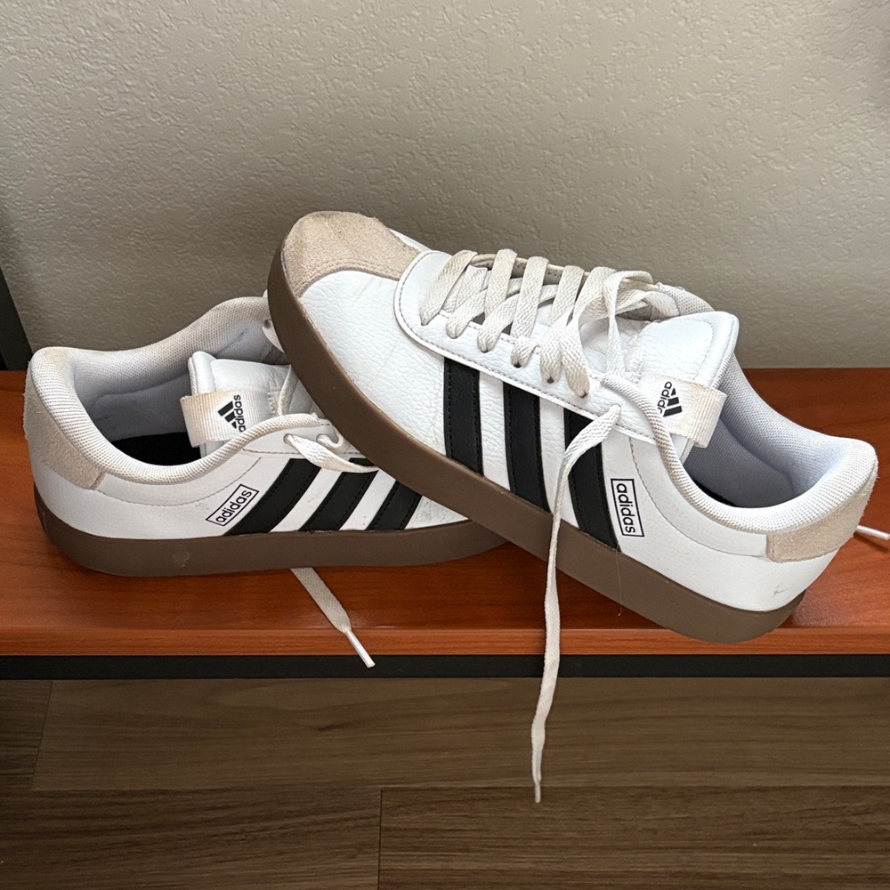 adidas Men’s White Black and Brown Sneakers